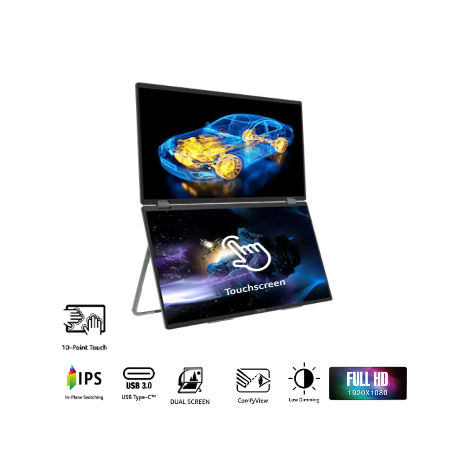 PORTABLE MONITOR ACER PD193QTE DUAL TOUCH 18.5″ 100HZ IPS