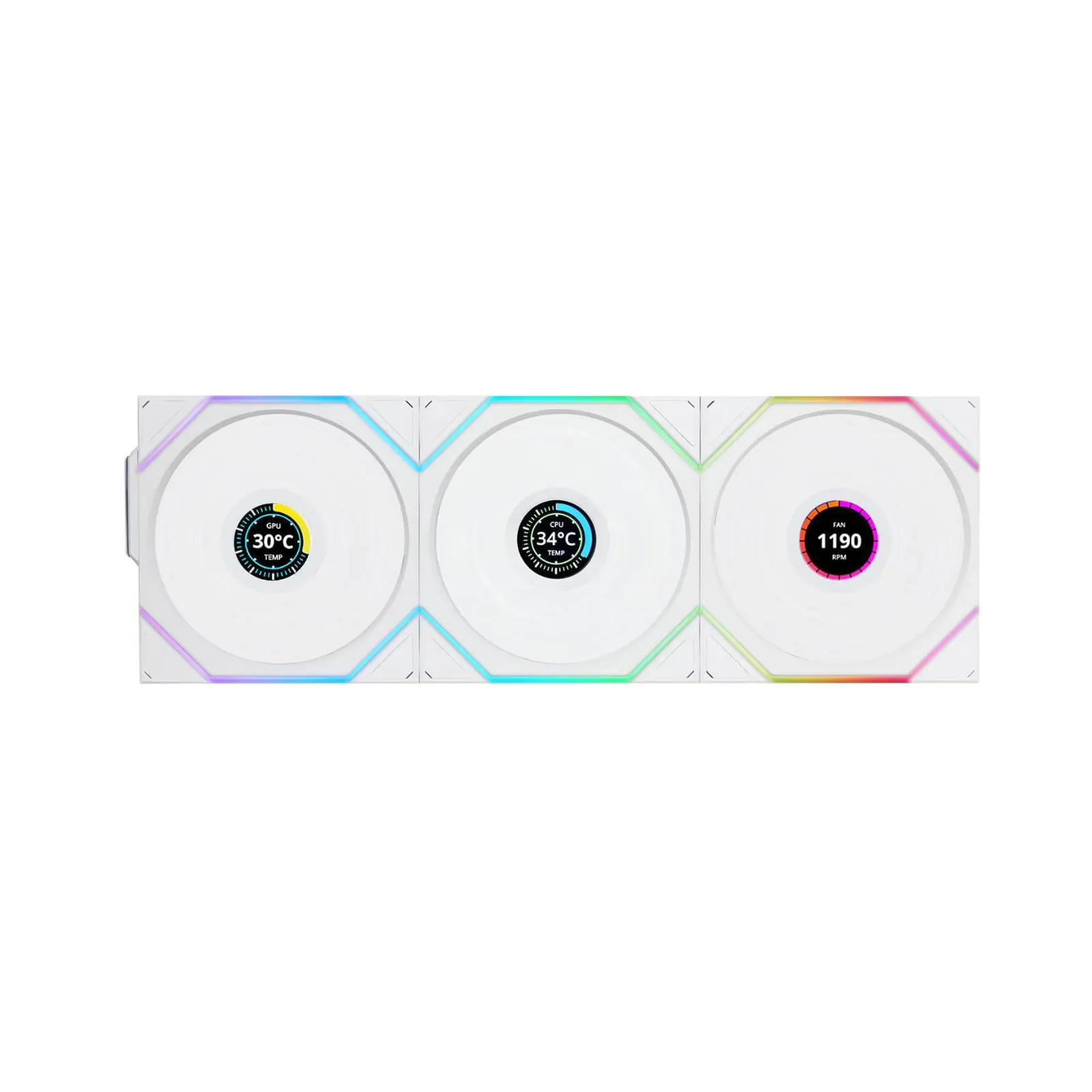 LIAN LI CASE FAN UNI TL120 WIRELESS LCD 3-FAN ARGB WHITE